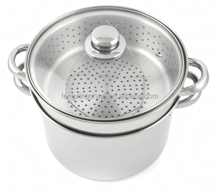 24cm 8QT Stainless Steel  Pasta Cooking Pot With Strainer