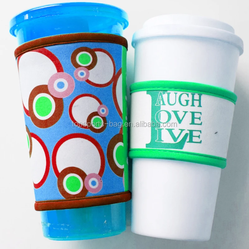 Wholesale sublimation printed insulated neoprene coffee cup warmer cooler custom coffee mug sleeve