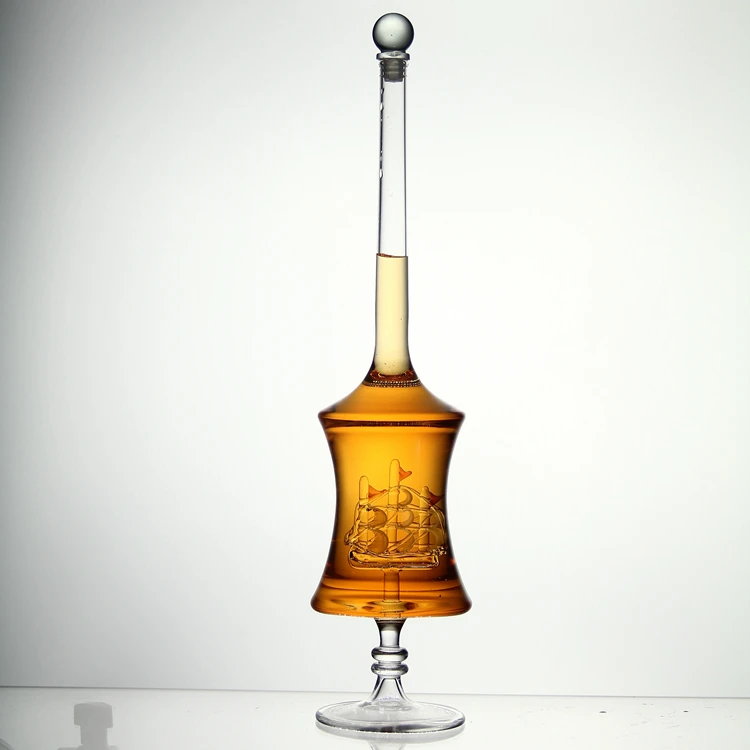 JHROC07 Creative Whiskey Bottle set with 2 Unique Shape Whisky Glasses