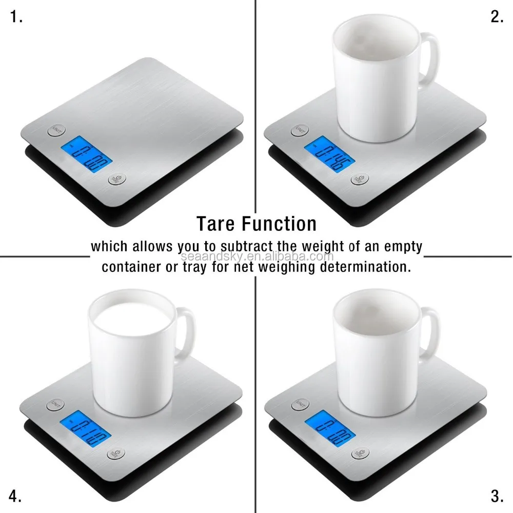 Stainless Steel Platform 11lb 5kg Digital Kitchen Scale