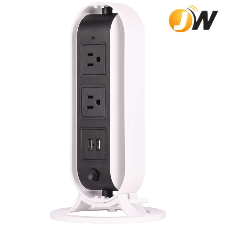 
Vertical Power Strip Multi-sockets 6 Outlets and 2 USB, 2500W, 110-250 Worldwide Voltage Tower Power Socket Outlets 