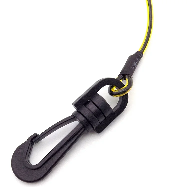 OEM high quality Safety Coiled Spring Tool Lanyard Wire With Plastic Snap Hooks for safety