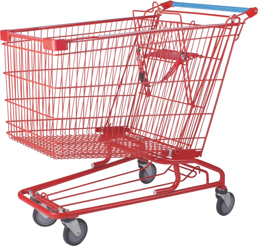 Лучшая продуктовая тележка для супермаркета на продажу четырехколесная металлическая цена