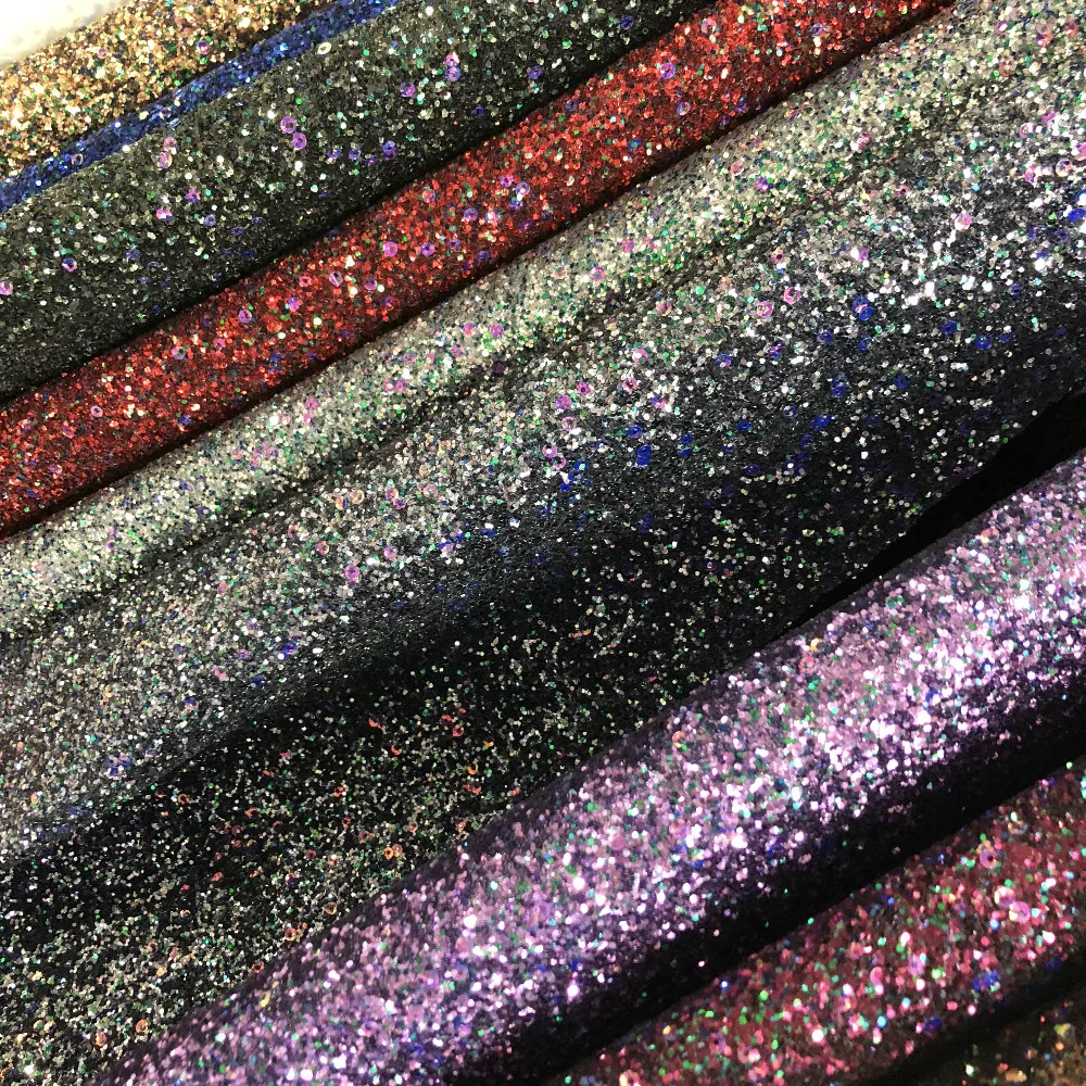 2018 new design super shiny sequin chunky glitter fabric for christmas decoration