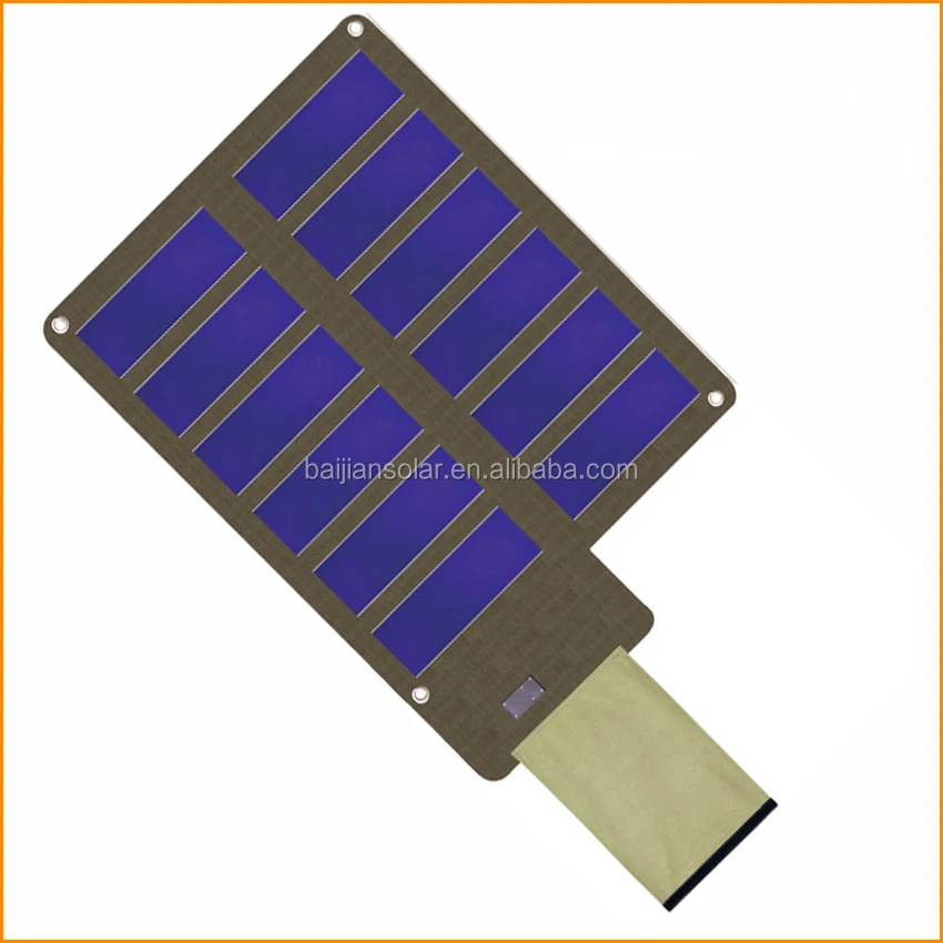 Flexible foldable amorphous solar panel for outdoor
