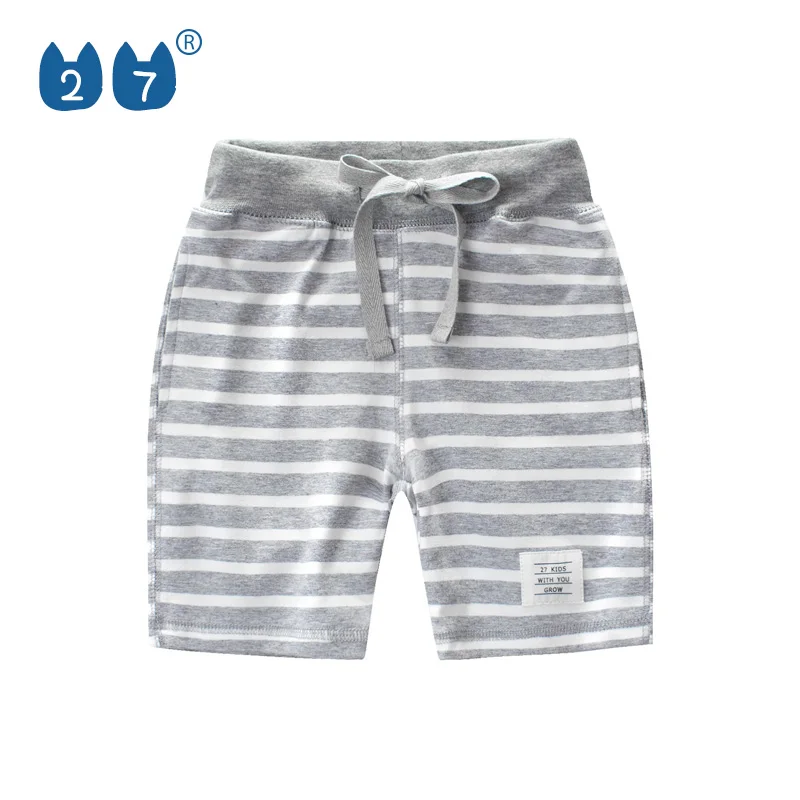 Never outdated striped boys cargo sport shorts with elastic waist