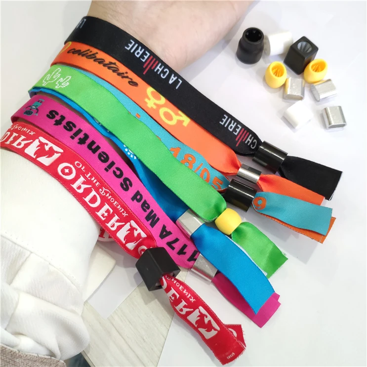  Wholesale custom promotional gifts printed design your own logo cheap woven wristband for