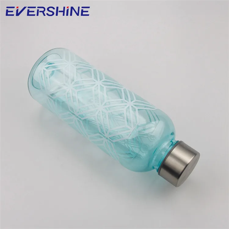 Wholesale 24oz AS transparent plastic transparent  sport water bottle with metal cap
