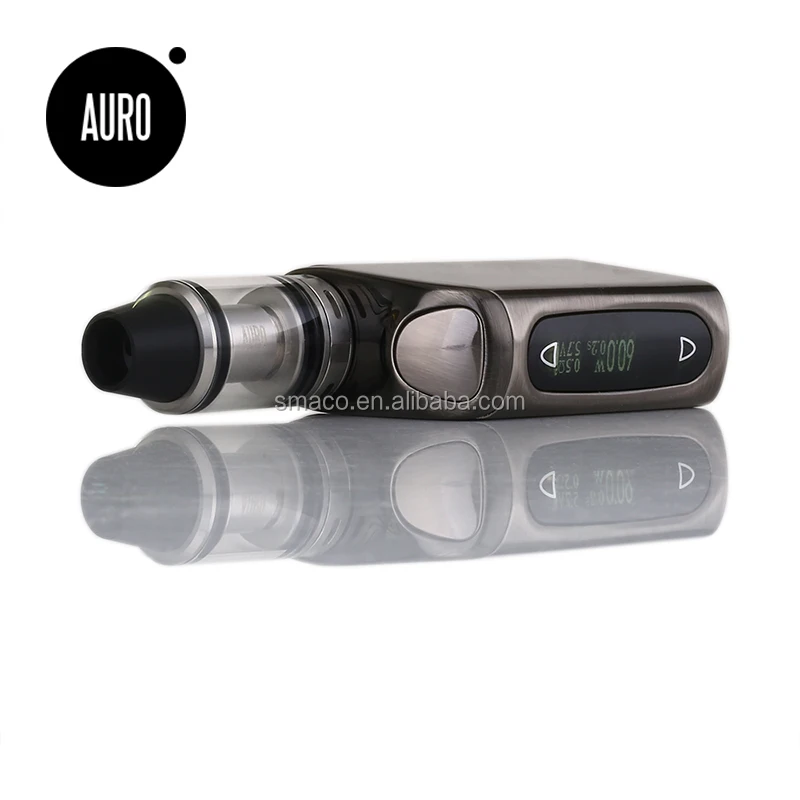 Электронная сигарета Auro с батарейным блоком из нержавеющей стали в стиле ретро большим количеством пара и емкостью 2200