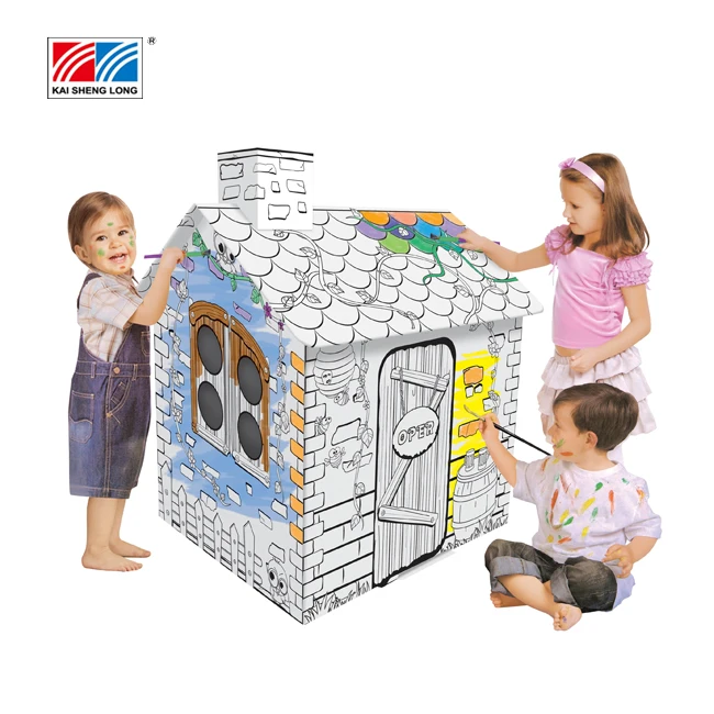 Toy factory kids cardboard DIY house 3D painting toy