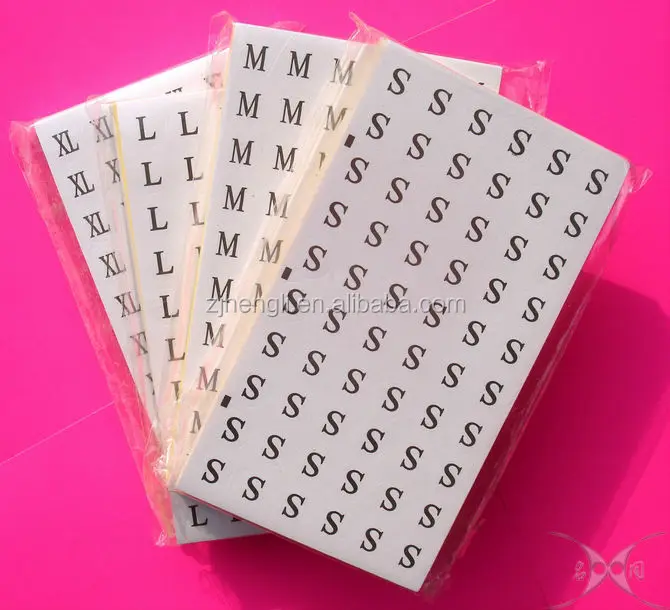 Этикетки и наклейки размеров одежды