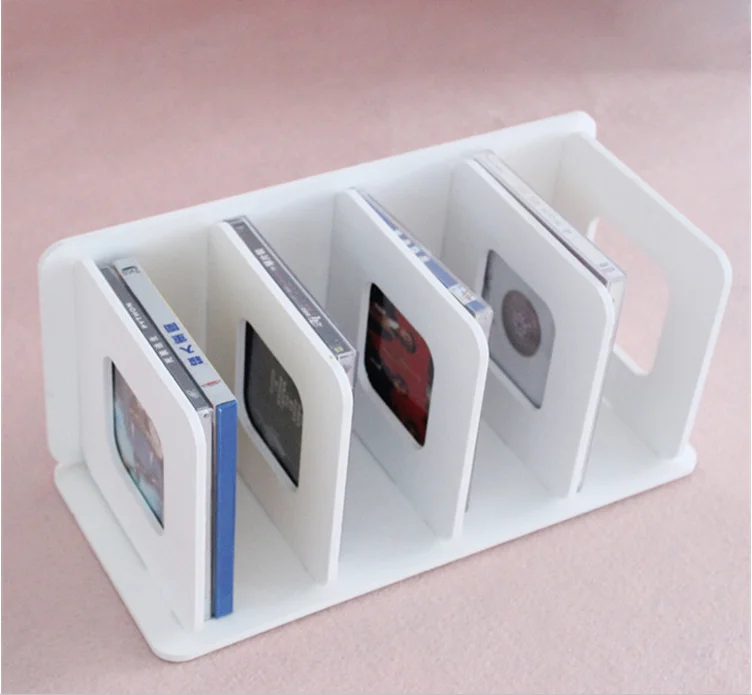 
Custom Wholesale Acrylic CD Rack Crystal DVD Shelf Stand Holder With Dividers 