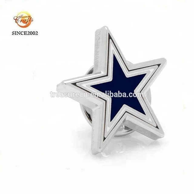 Star epoxy resin metal gold lapel pins