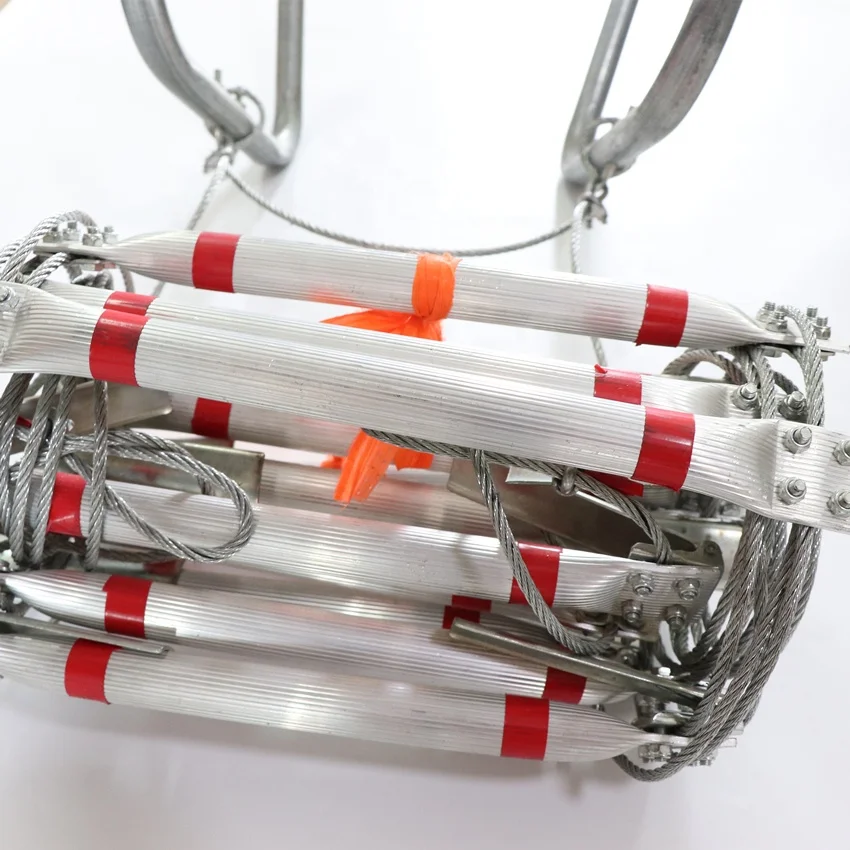 5M two floors Steel wire rope folding ladder for escape emergency tools