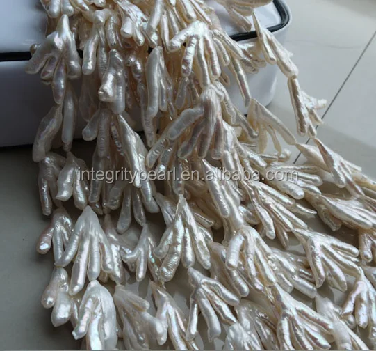 Chicken foot Claw freshwater pearl strand Chinese large size irregular shape pearl strand