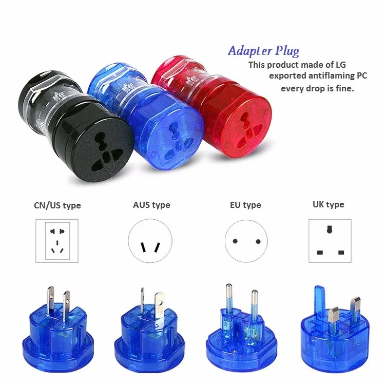 
USB Charger AC Adapter US to UK to EU Universal Travel Europe Plug Power Adapter 