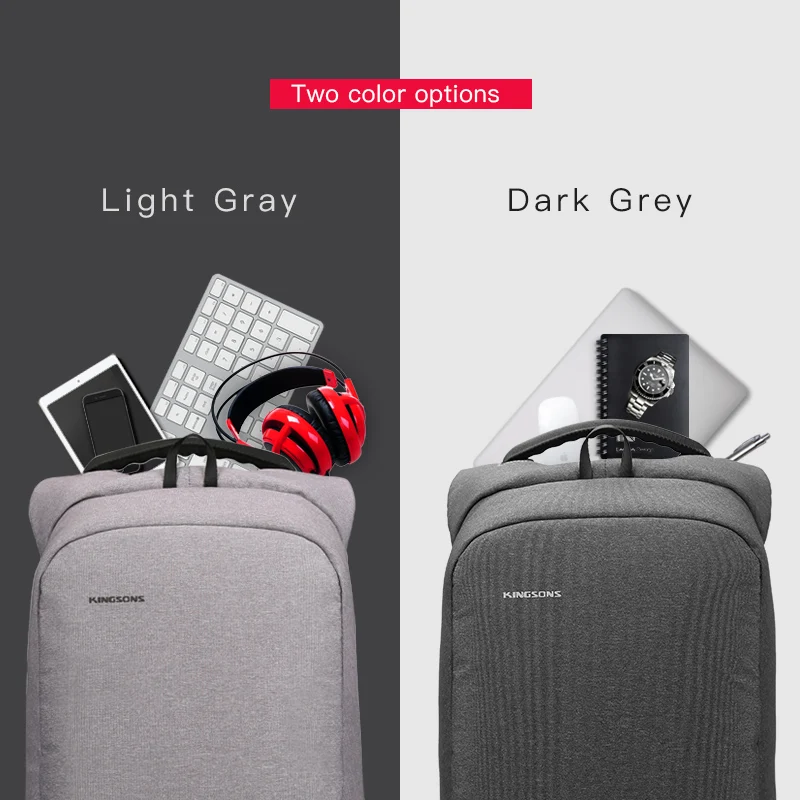 Kingsons hot selling wholesale waterproof antitheft laptop backpack men anti theft laptop bag with usb charger port