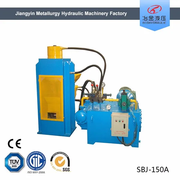 Scrap metal briquetting machine