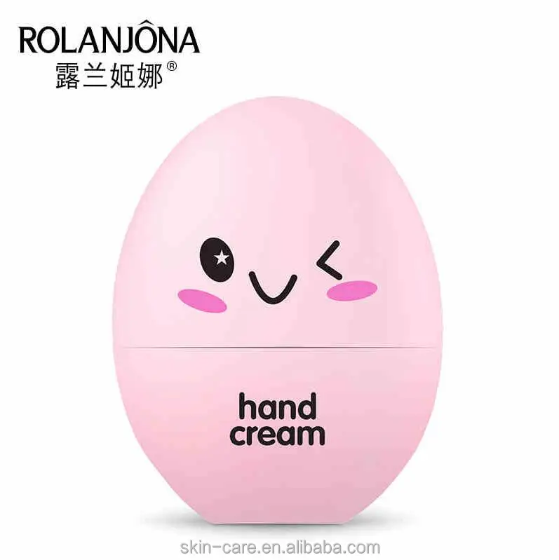 Rolanjona manufacturer eggs shape hand cream pink rose whitening cream
