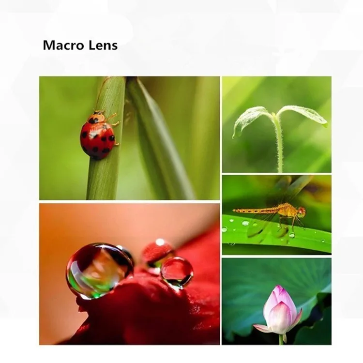 Universal Clip On Cell Phone Camera Lens 3 in 1 with 180 Degree Fish Eye Lens Wide Angle Macro Lens Kit