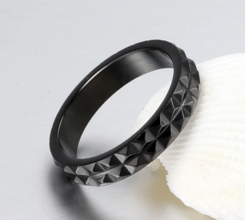 
Wholesale unique design black gear stainless steel ring designed for men 