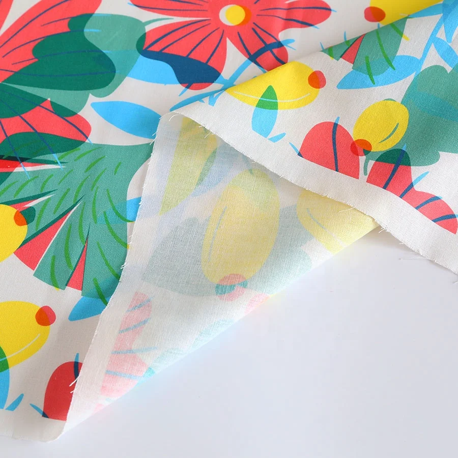 Высококачественная хлопковая льняная ткань с цифровым принтом для платьев