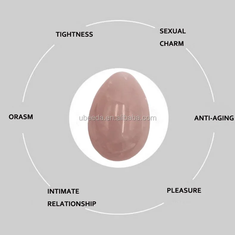 Natural rose quartz yoni eggs adult toy for women kegel exercise