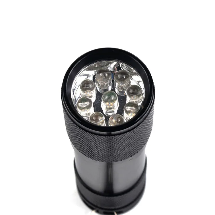 
Jialitte F126 OEM 3W Aluminum Alloy UV Torch 9 LED 3XAAA 365nm Black Light Flashlight 