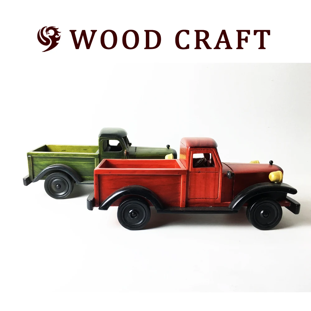 2022 factory delicate handmade wooden craft truck model wine rack