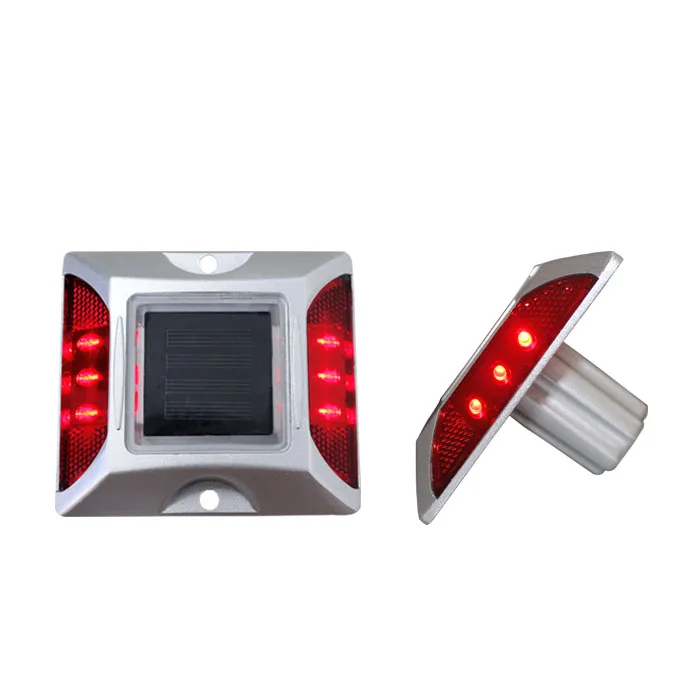 Aluminum cat eye red flashing light solar led road stud