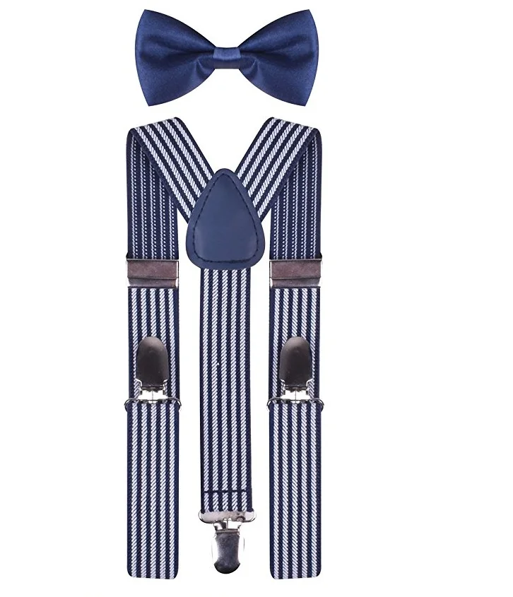 Эластичный Регулируемый Плечевой Ремень Брюки Подтяжки, Галстук-Бабочка и Подтяжки Набор для Мальчиков