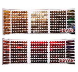 Stylish customized 2-page hair dye color swatch chart for display
