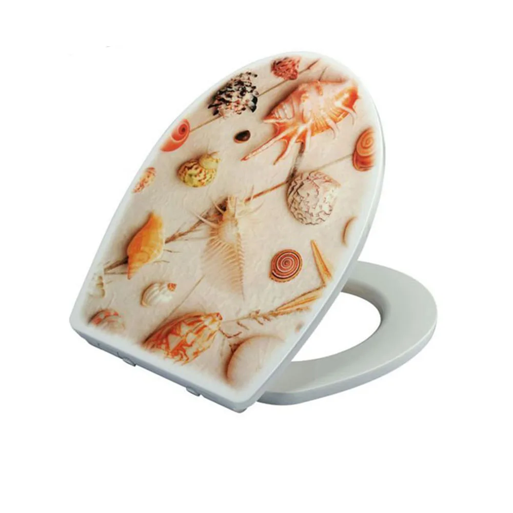Fashion Design Urea Acrylic Toilet Seat With Quick Release hinge toilet seat with pattern