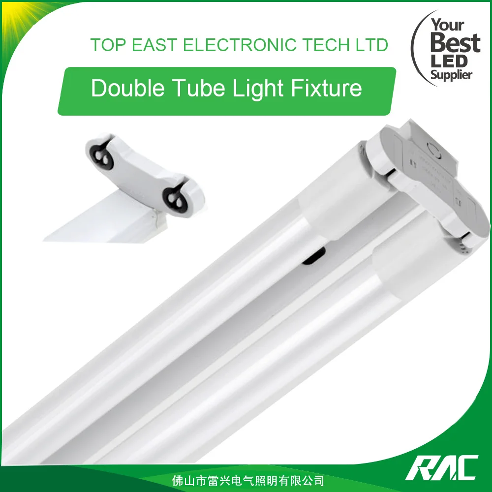 2*18w double fluorescent light fixture t8 fluorescent tube bracket with diffuser