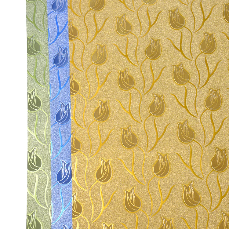 colorful embossed holographic film wrapping paper for flowers