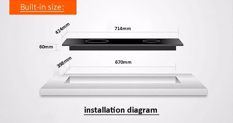 Fashion 2 Plate Burners Stove Infrared Cooktop Electronic Ceramic Cooker Built-in Double Induction Radiant Cooker