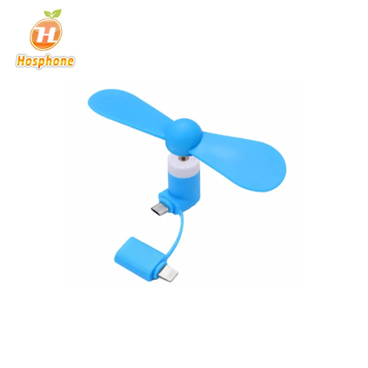 Wholesale 2 in 1 Portable Mini Fan Cell Phone Plug Electric Fan USB Cooling Fans For iPhone For Android
