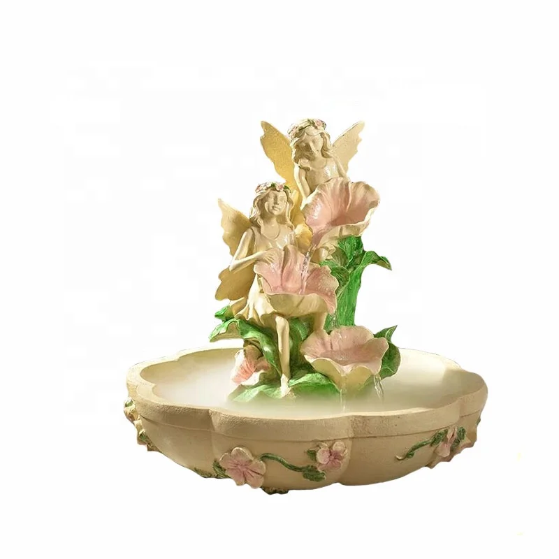 Wholesale Cheap Outdoor Garden Statue Vintage Angel Polyresin Water Fountain