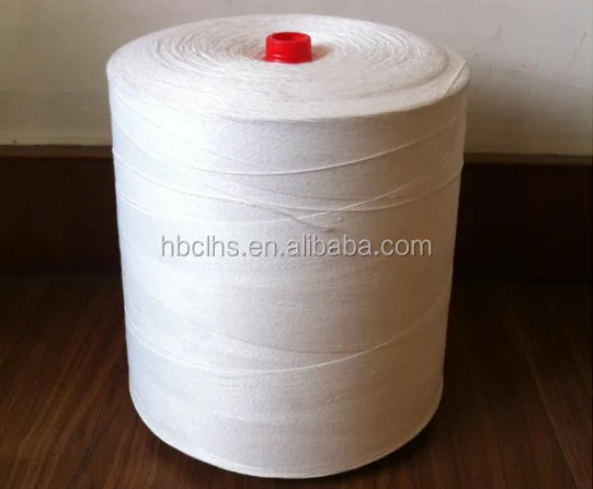 
20/6 raw white 100% polyester spun sewing thread for bag closing , 1kg/cone 