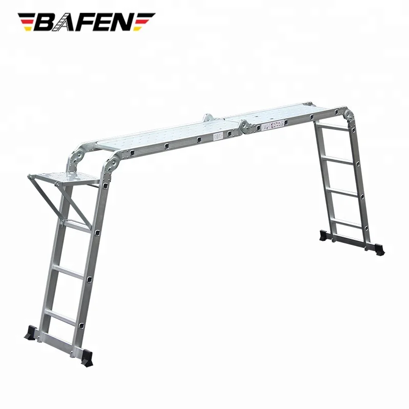 EN131 330LB 12.5FT step platform multi purpose aluminum folding scaffold ladder