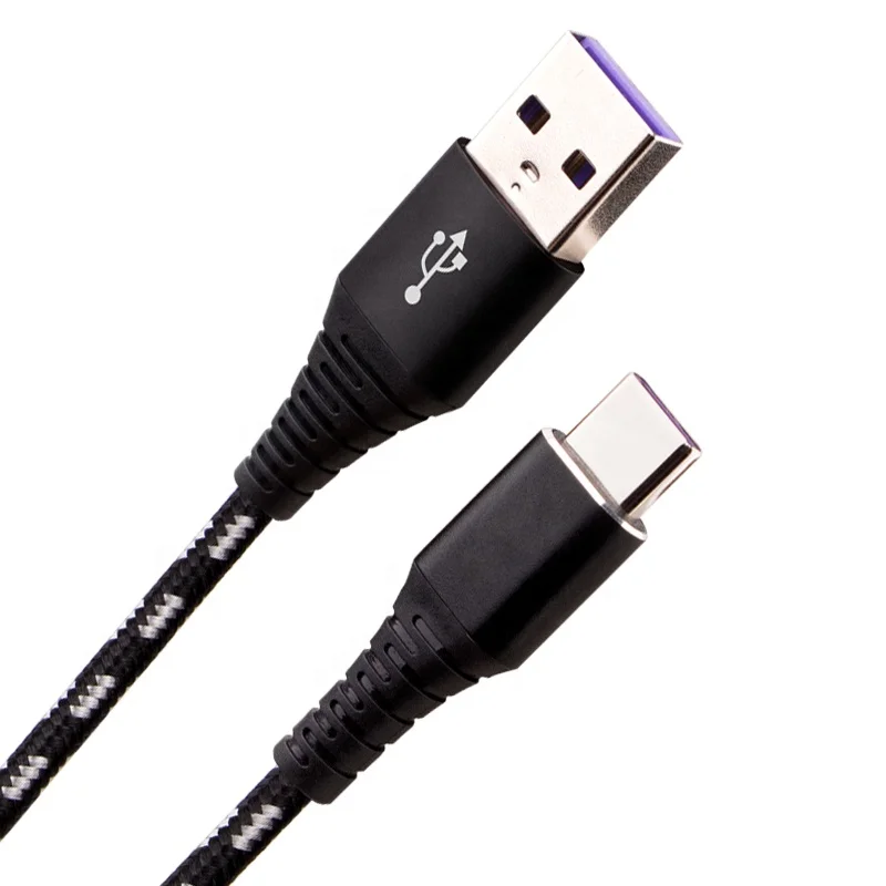 
Metal connector micro usb nylon braided type c cable 