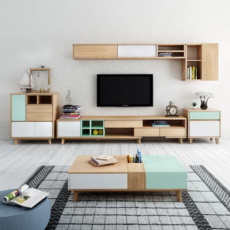 Jieshi Design Nordic Style Youth Living Room Furniture Simple Storage Sideboard Solid Wood