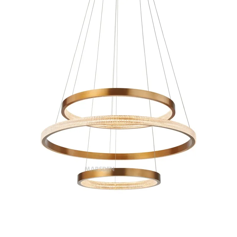 MARSDEN  aluminium Simple hanging decorative modern chandelier luxury acrylic gold led chandelier