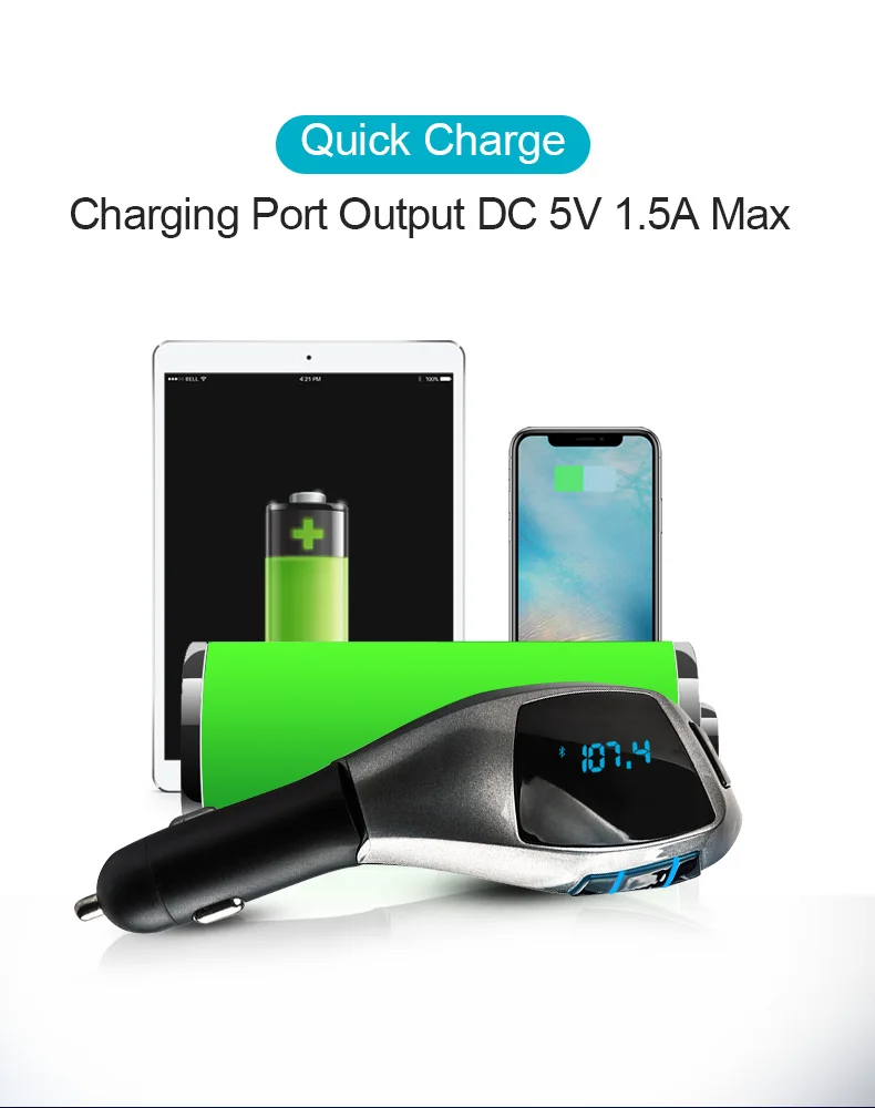 AGETUNR HOT Sell X5 Original design In Car FM Transmitter Bluetooth Car Adapter Charger Driver Multi-function Mp3 Audio Player