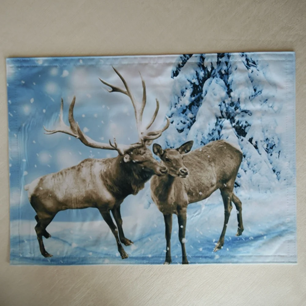 Deer Design Christmas Place Mat with Cheap Price and Low MOQ