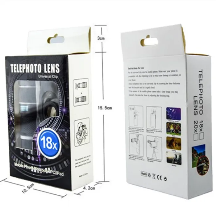 New arrival oem logo mobile phone telescope 18x zoom lens with phone holder for smartphone
