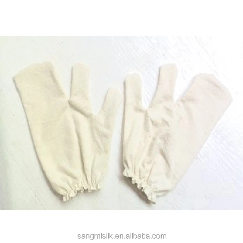 
ayurvedic garshana 100% raw silk dry massage gloves for SPA 