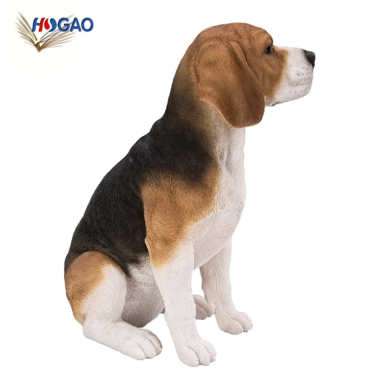 
Wholesale OEM realistic life size beagle figurine home decor animal resin dog statues for sale 