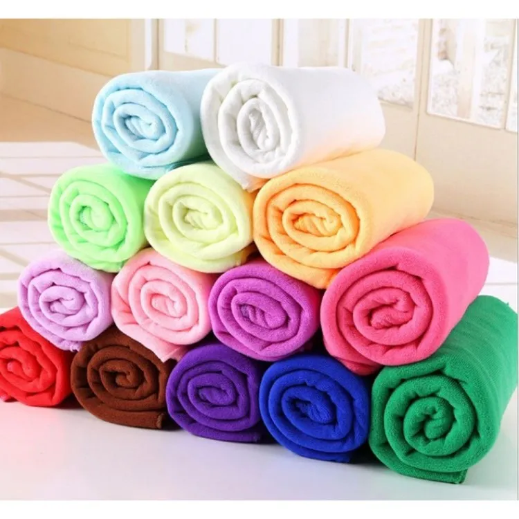 custom soft plain dyed lint free microfiber bath towel fabric roll