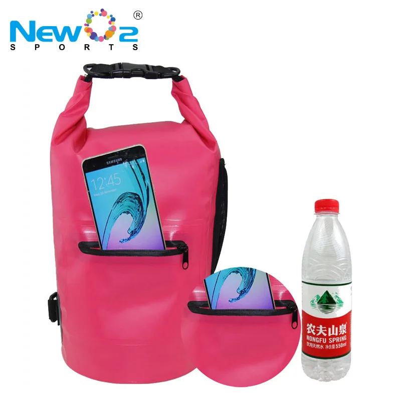 New Design Zipper Pocket Roll Top Custom Logo 100%  Waterproof 2L 5L 10L Dry Bag for Camping Fishing Swimming